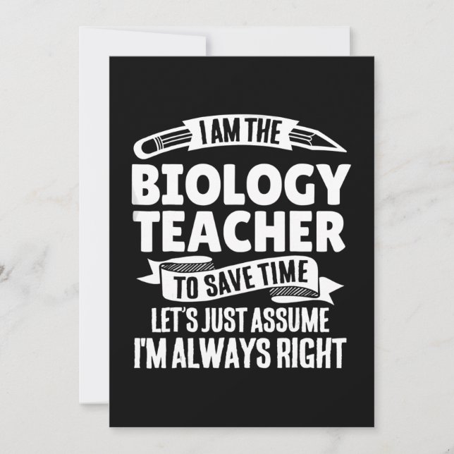 biology teacher  - of course im awesome holiday card (Front)