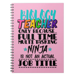 Biology Teacher Only Because Full Time Multi Notebook