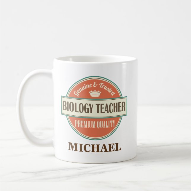 Biology Teacher Personalized Office Mug Gift (Left)