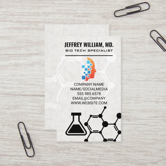 Biology Tech | Molecule | Science Technology Business Card (Front/Back In Situ)