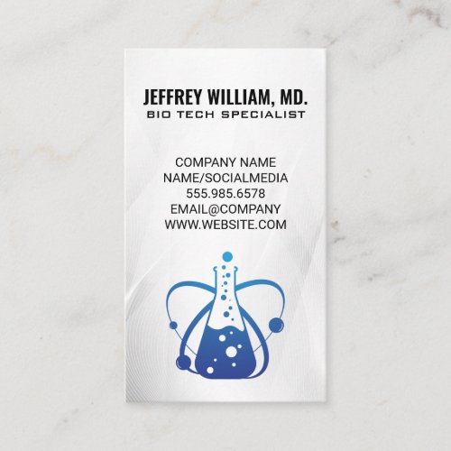 Biology Tech  Science Beaker Logo Business Card