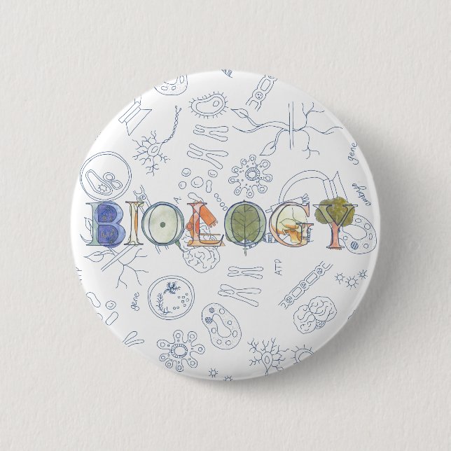 Biology typography and diagrams button (Front)