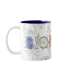 Biology typography and diagrams Two-Tone coffee mug