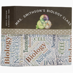 Biology Word Art (Neutral Colors) Classroom Binder