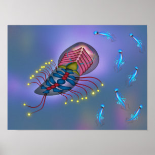 Bioluminescence Sci-Fi Deep Sea Creature Poster