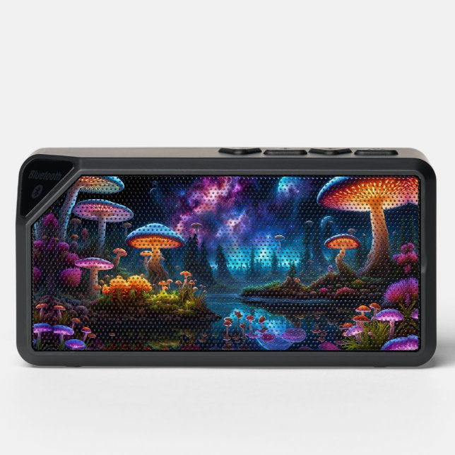 Bioluminescent Alien Mushrooms on A Distant Planet Bluetooth Speaker (Front)