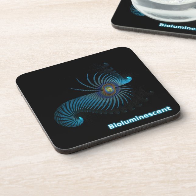 Bioluminescent Alien Sea Creature Drink Coaster (Left Side)