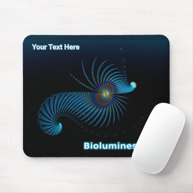 Bioluminescent Alien Sea Creature Mouse Pad (With Mouse)