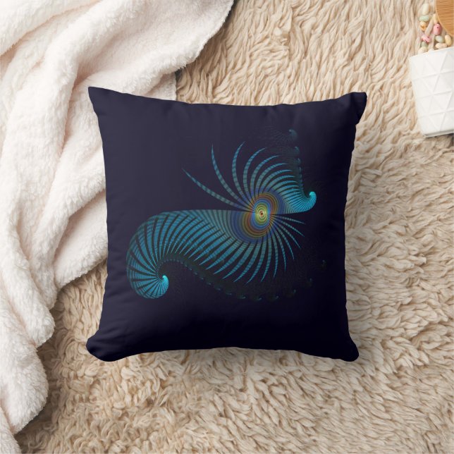 Bioluminescent Alien Sea Creature Throw Pillow (Blanket)