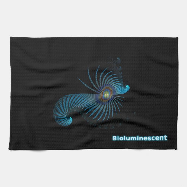 Bioluminescent Alien Sea Creature Towel (Horizontal)