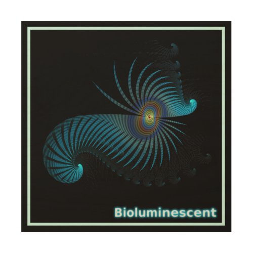 Bioluminescent Alien Sea Creature Wood Wall Art