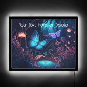 Bioluminescent Butterflies and Flowers LED Sign (Front)