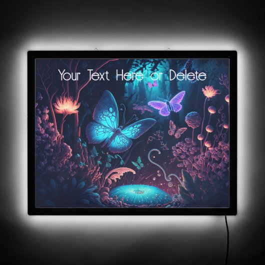 Bioluminescent Butterflies and Flowers LED Sign (Front)