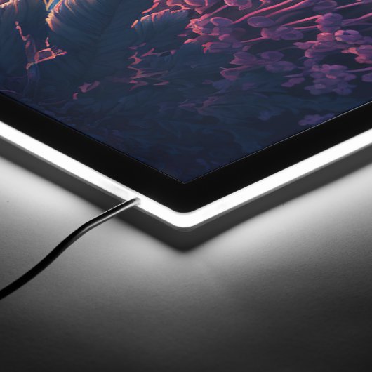 Bioluminescent Butterflies and Flowers LED Sign (Corner)