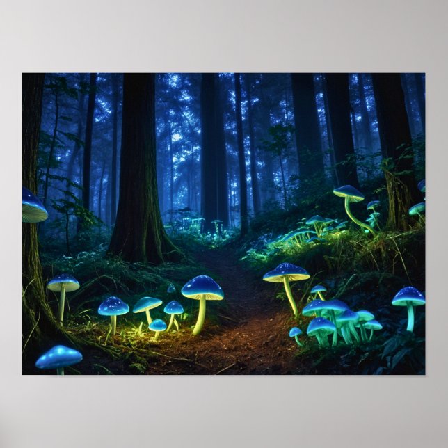 Bioluminescent Forest Poster (Front)