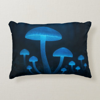 Bioluminescent Mushroom Forest Accent Pillow
