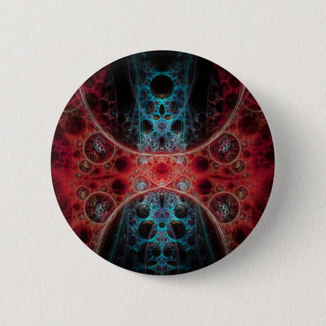 Biomechanica 1 Fractal Design Pinback Button (Front)