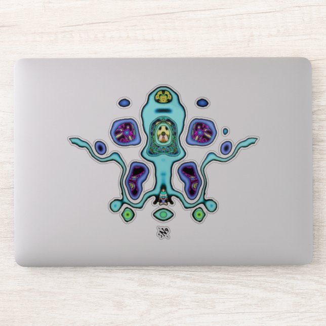 Biomechanical alien drone / alien squid v1 sticker (Computer)
