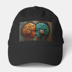 Biomechanical Cyberpunk Android Couple Art Performance Cap