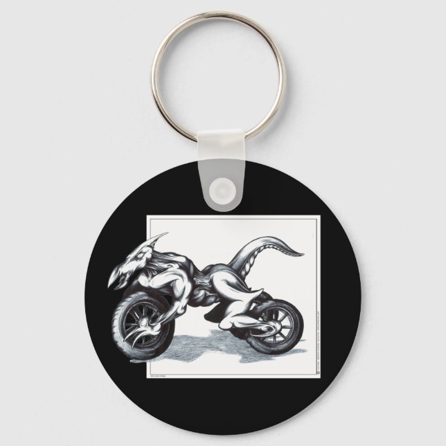 Biomechanical Draconic Trike Keychain (Front)