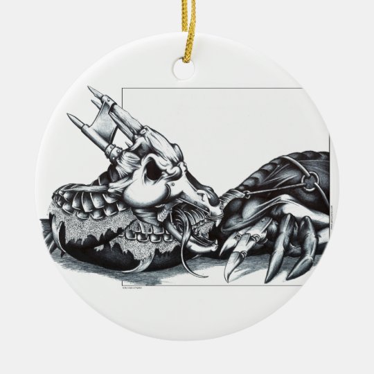 Biomechanical Dragon Ceramic Ornament