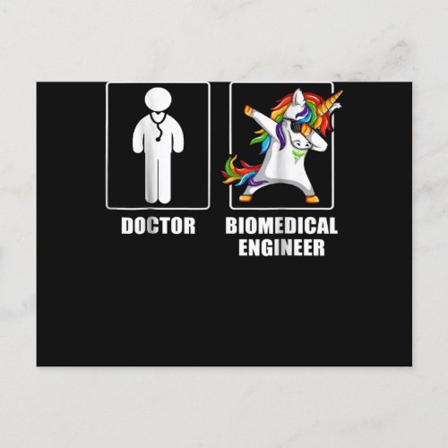 Biomedical Engineer Unicorn Dabbing Funny Lovers Announcement Postcard
