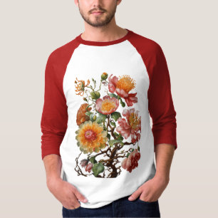Biomorphic Flower Airbrush Painting T-Shirt Design