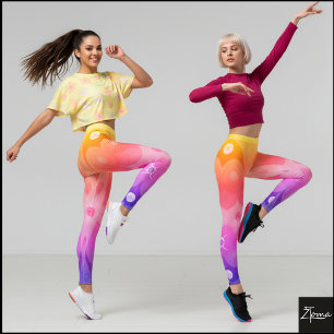 Biomorphic Symmetrical Abstract Psychedelic Gradie Leggings