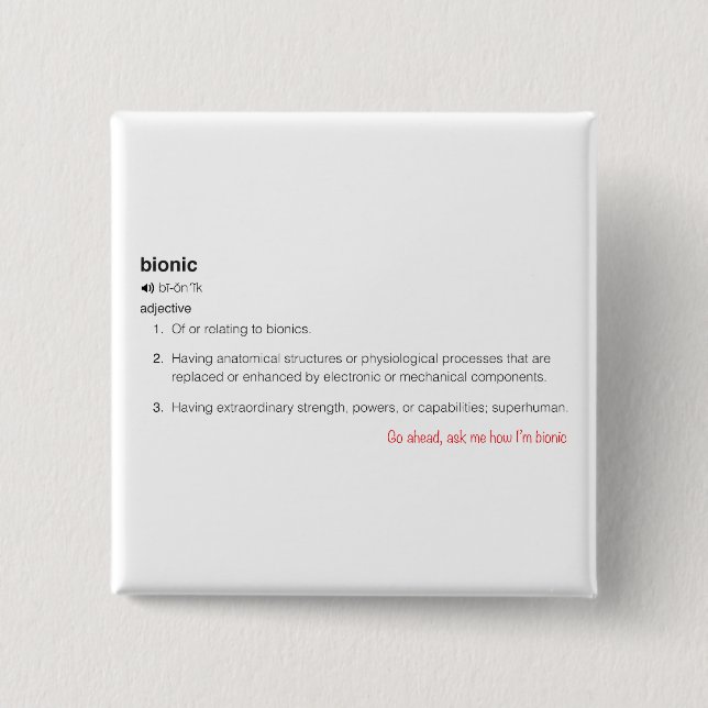 Bionic Definition in Black Go Ahead Ask Button (Front)