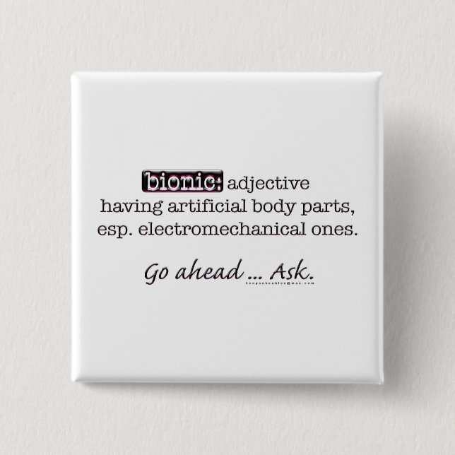 Bionic Definition Pinback Button (Front)