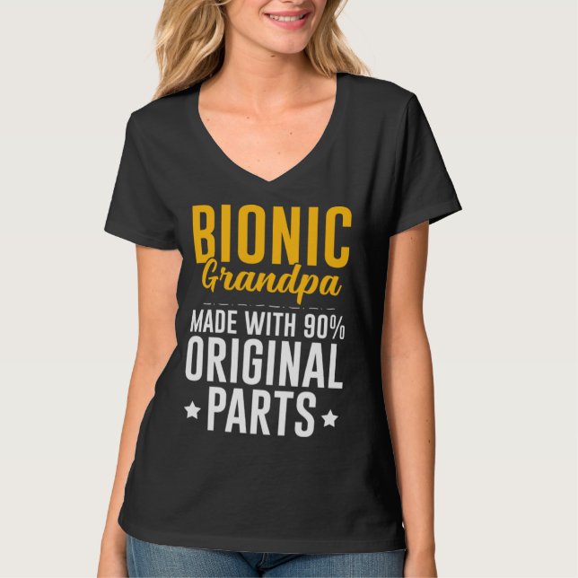 Bionic Grandpa Men Knee Hip Replacement 90 Origina T-Shirt (Front)