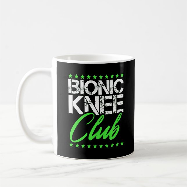Bionic Knee Club Replacement Surgery Get Well Soon Coffee Mug (Left)