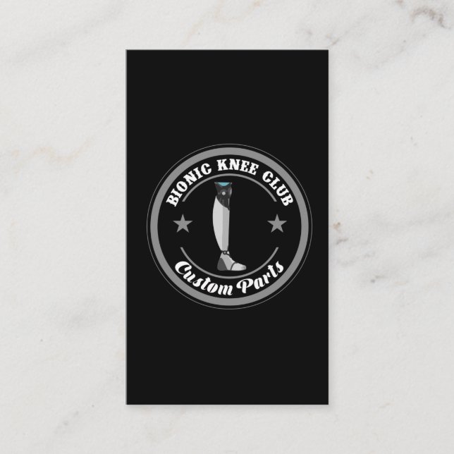 Bionic Knee Replacement Funny Surgery Recovery Business Card (Front)