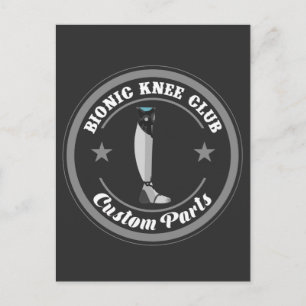Bionic Knee Replacement Funny Surgery Recovery Postcard