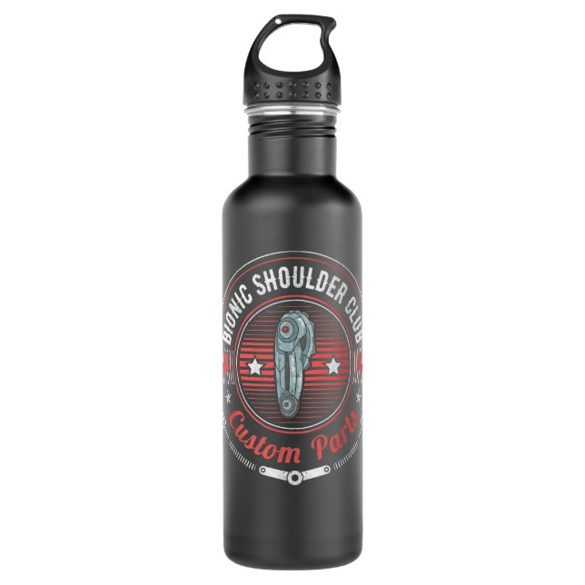 Bionic Shoulder Club Custom Parts Funny Shoulder R Stainless Steel Water Bottle (Front)