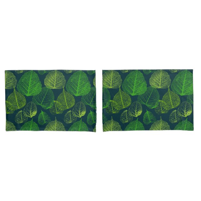Biophilic Aesthetic Skeleton Leaves  Pillow Case (Front-Set)