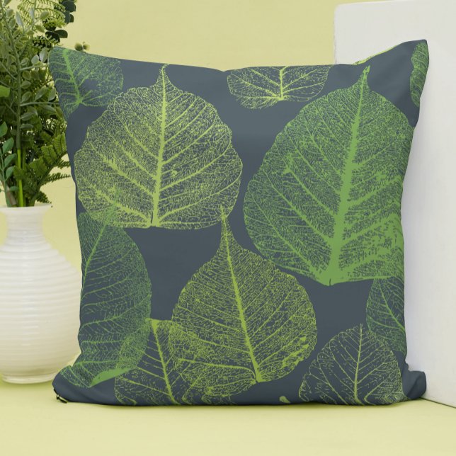 Biophilic Aesthetic Skeleton Leaves  Throw Pillow (Creator Uploaded)