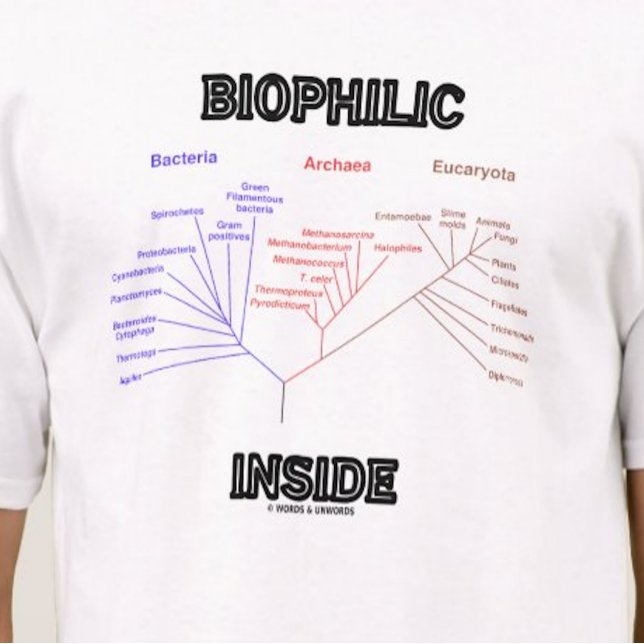 Biophilic Inside Phylogenetic Tree Of Life T-Shirt (Let your wry evolutionary biology side shine with this "Biophilic Inside" tee!)