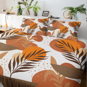 Biophilic mid-century modern custom duvet cover