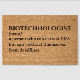 Biotech Scientist Funny Definition Fiber Doormat