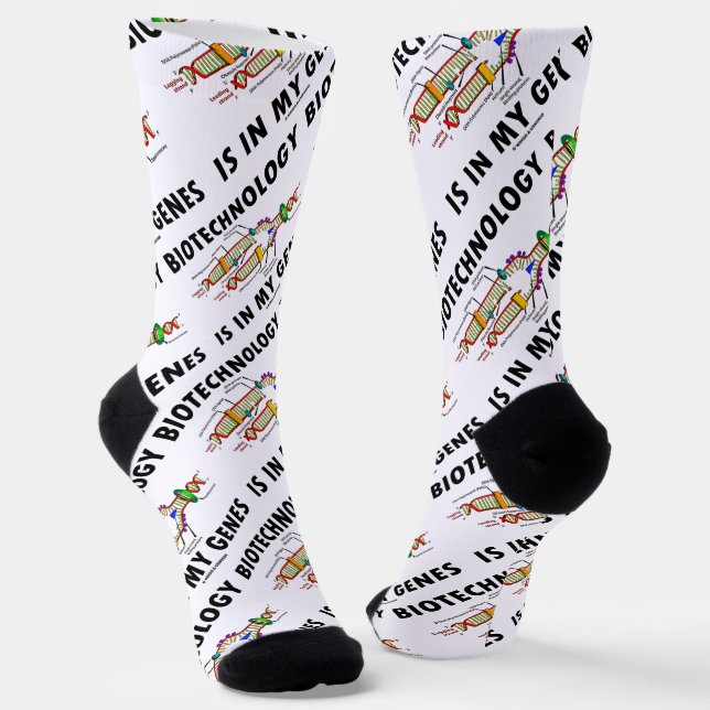 Biotechnology Is In My Genes DNA Replication Humor Socks (Angled)
