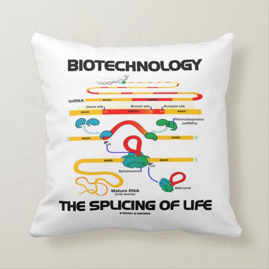 Biotechnology The Splicing Of Life (Mature RNA) Throw Pillow