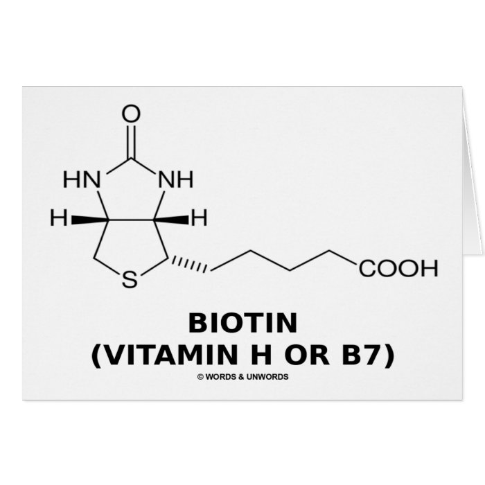 Biotin (Vitamin H Or B7) Chemical Molecule Greeting Cards