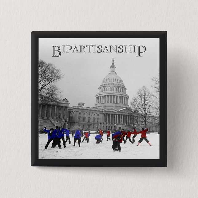 Bipartisan Snowball Fight Button (Front)