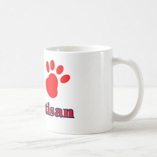 Bipawtisan Funny Dog Paws in Red Blue Politics Coffee Mug