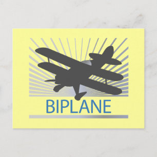 Biplane Airplane Postcard