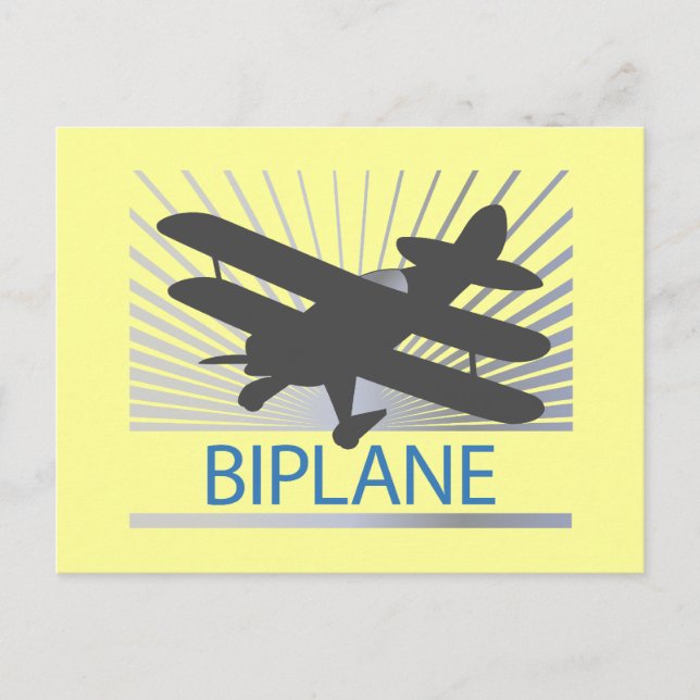 Biplane Airplane Postcard (Front)