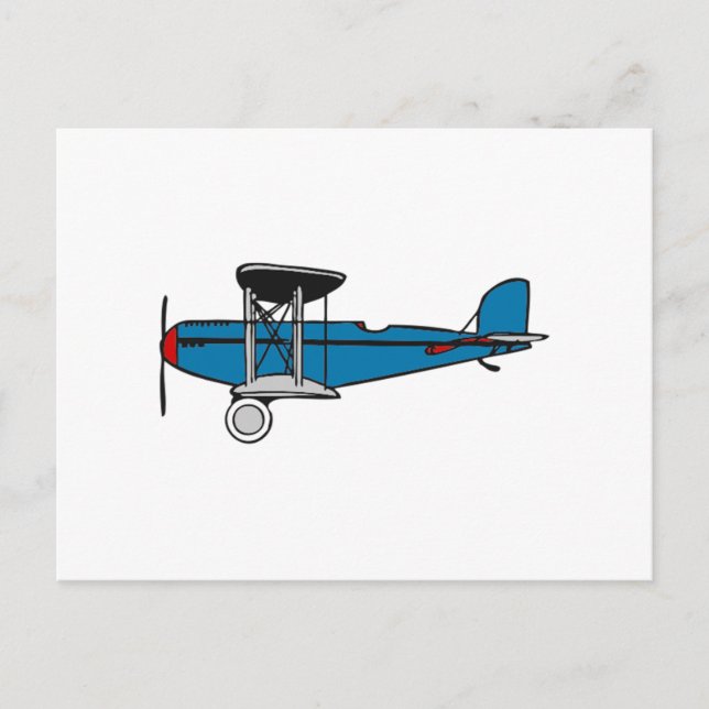 Biplane Airplane Postcard (Front)