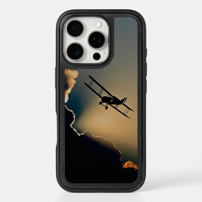 Biplane and sunset otterbox iPhone case (Back)