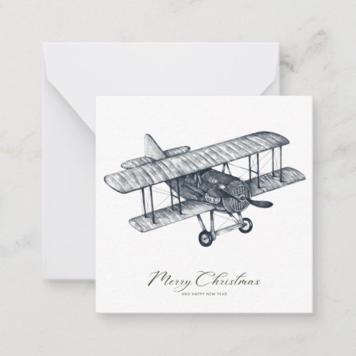 Biplane Classic Christmas photo card